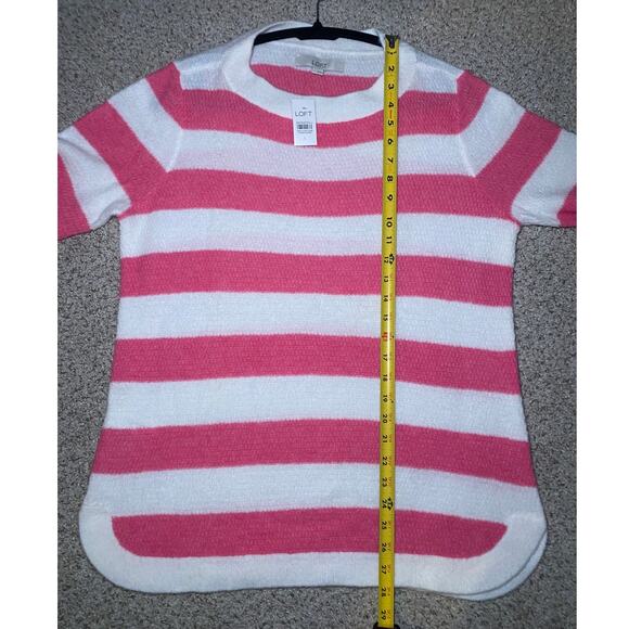 The Loft - Pink and White Striped Sweater - Women's Size Large - Picture 5 of 12